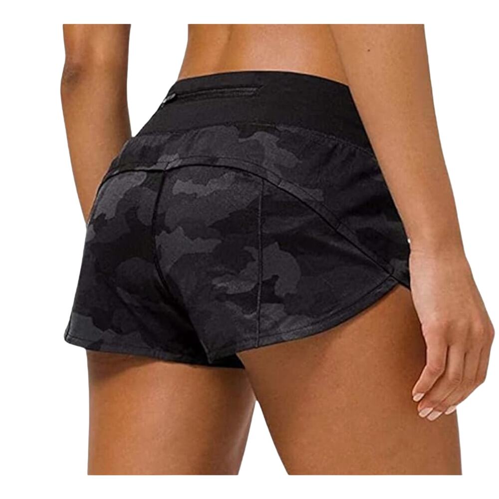 Speed Up Low-Rise Lined Short 2.5" - Camo Deep Coal Multi/Black